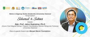 Read more about the article Selamat Prof. Jatna Supriatna, Ph.D. atas anugerah award dari Margot Marsh Foundation