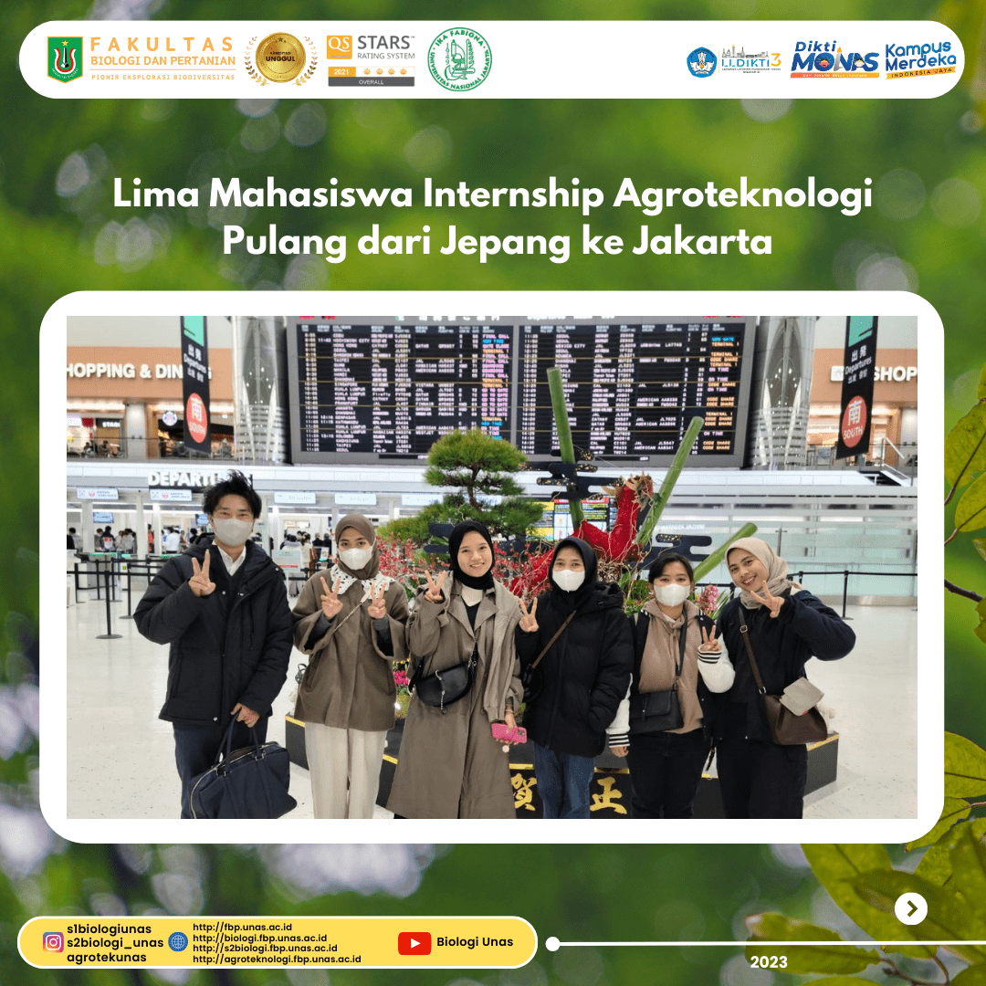 You are currently viewing Lima Mahasiswa Internship Agroteknologi Pulang dari Jepang ke Jakarta