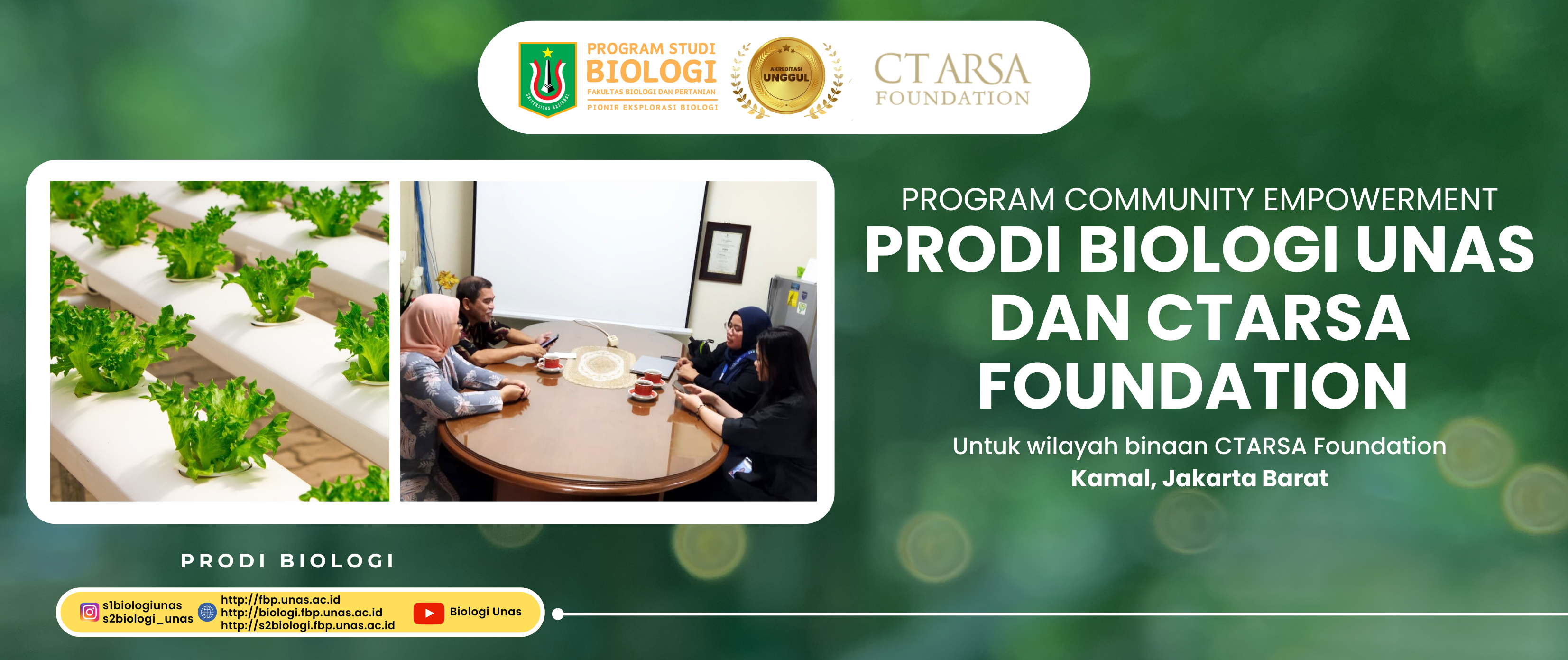Read more about the article Prodi Biologi UNAS Menyambut Hangat Penjajakan CTARSA Foundation terkait Community Empowerment Hidroponik