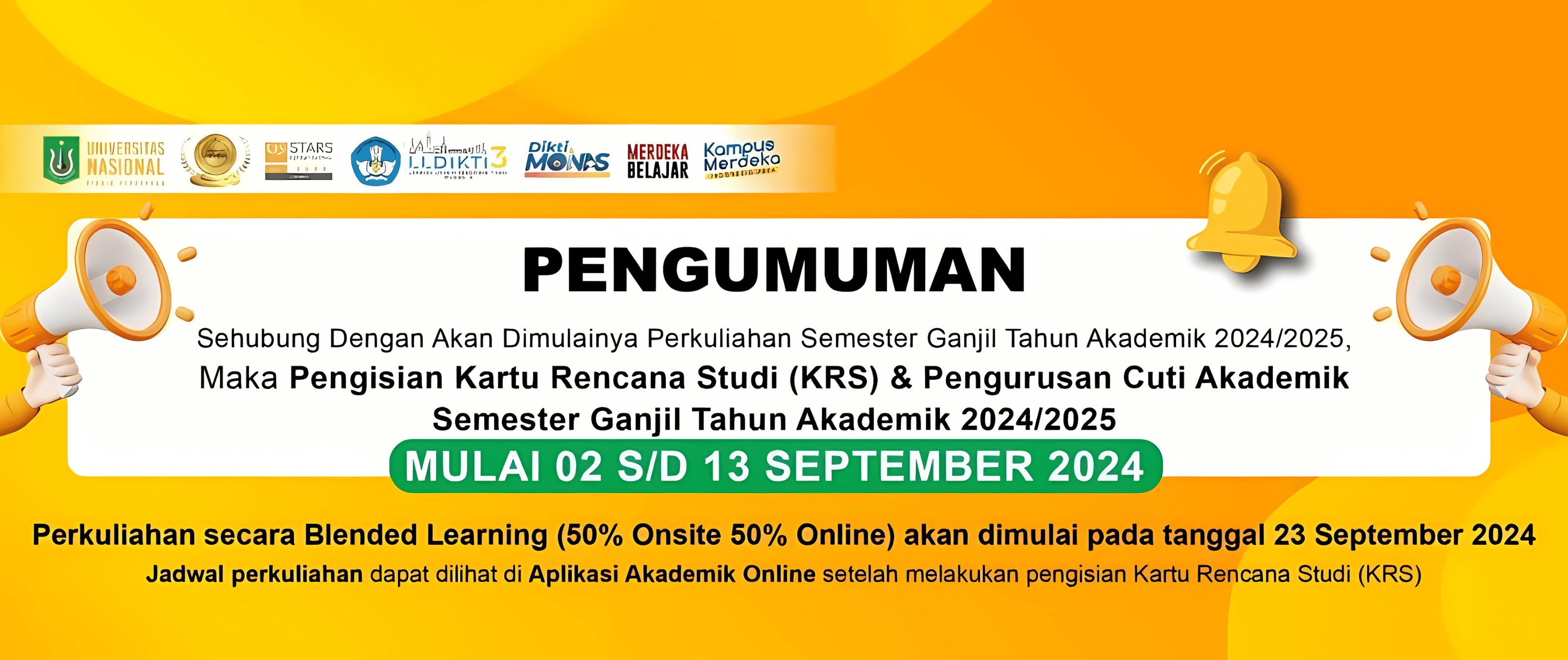 Read more about the article Pengisian Kartu Rencana Studi (KRS) & Pengurusan Cuti Akademik Semester Ganjil Tahun Akademik 2024/2025