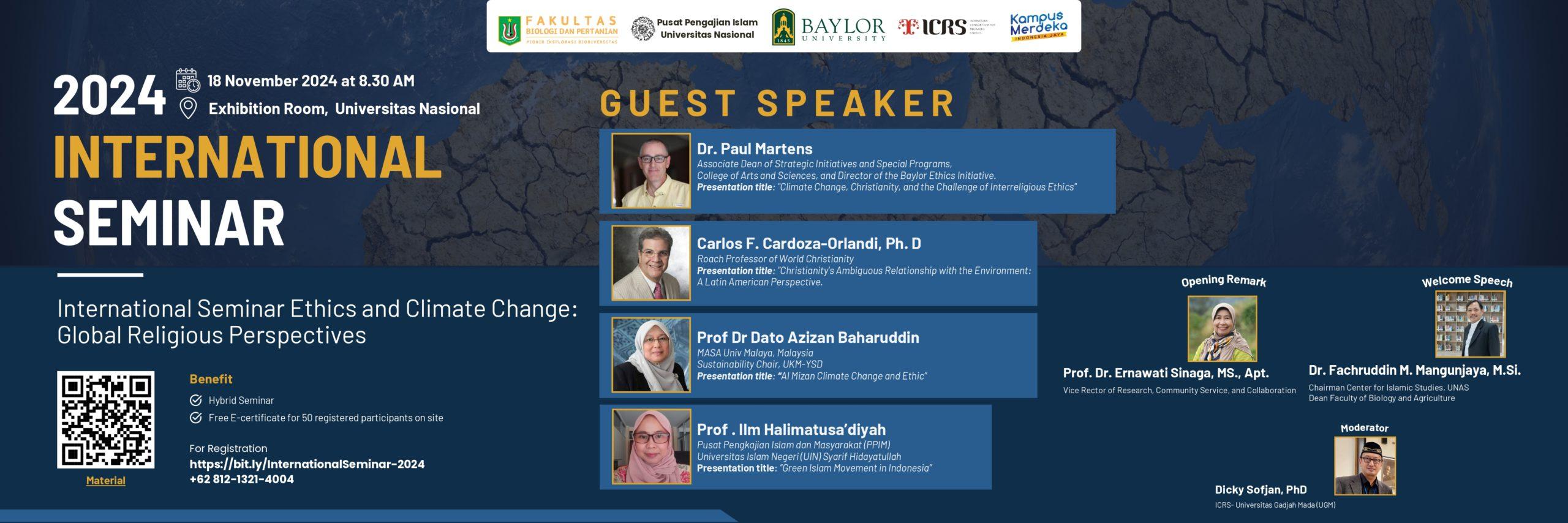 International Seminar Ethics and Climate Change : Global Religius Perspectives