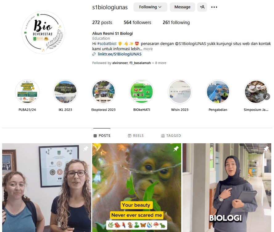 Instagram Program Studi Biologi