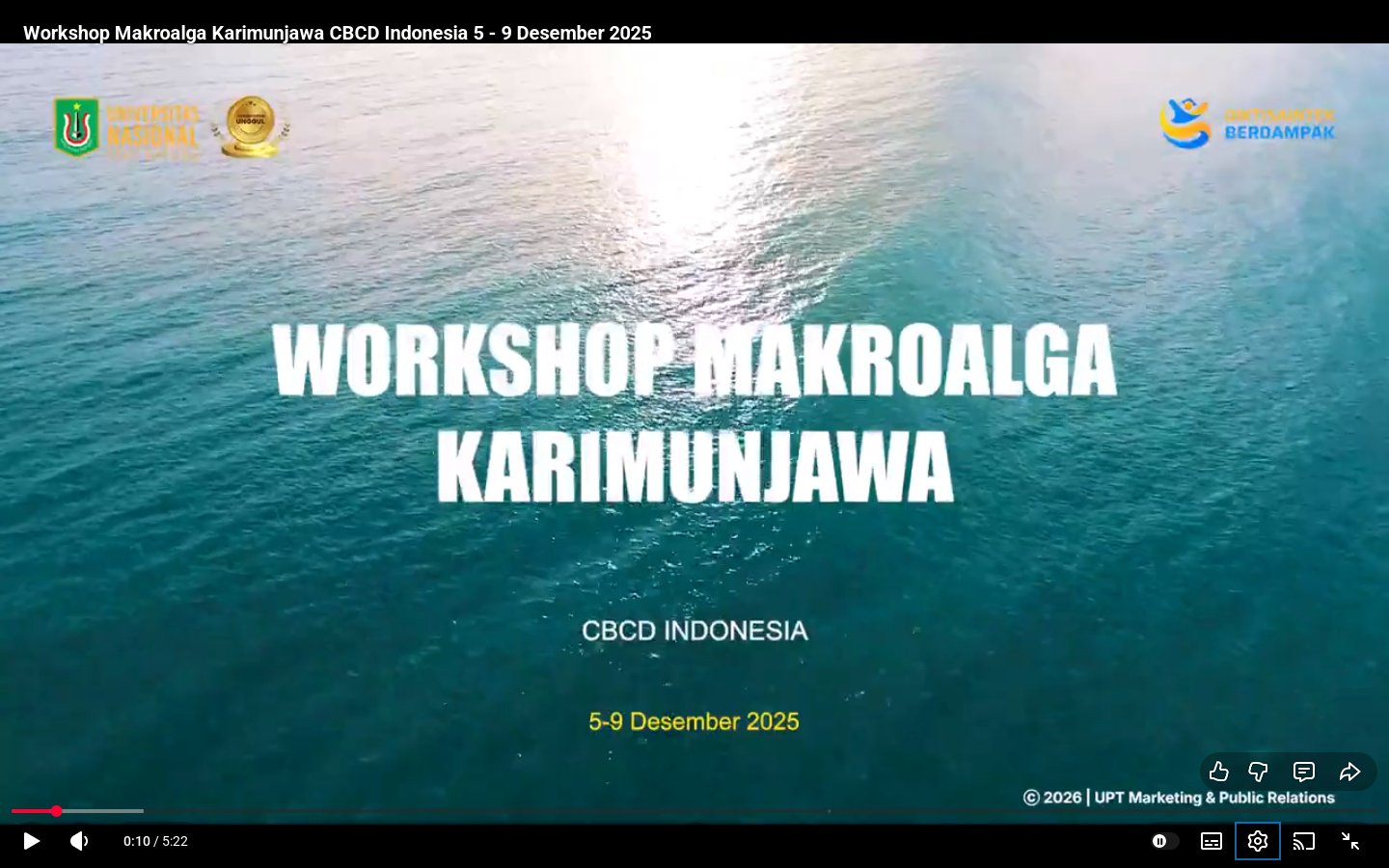 Workshop Makroalga Karimunjawa CBCD Indonesia 5 - 9 Desember 2025