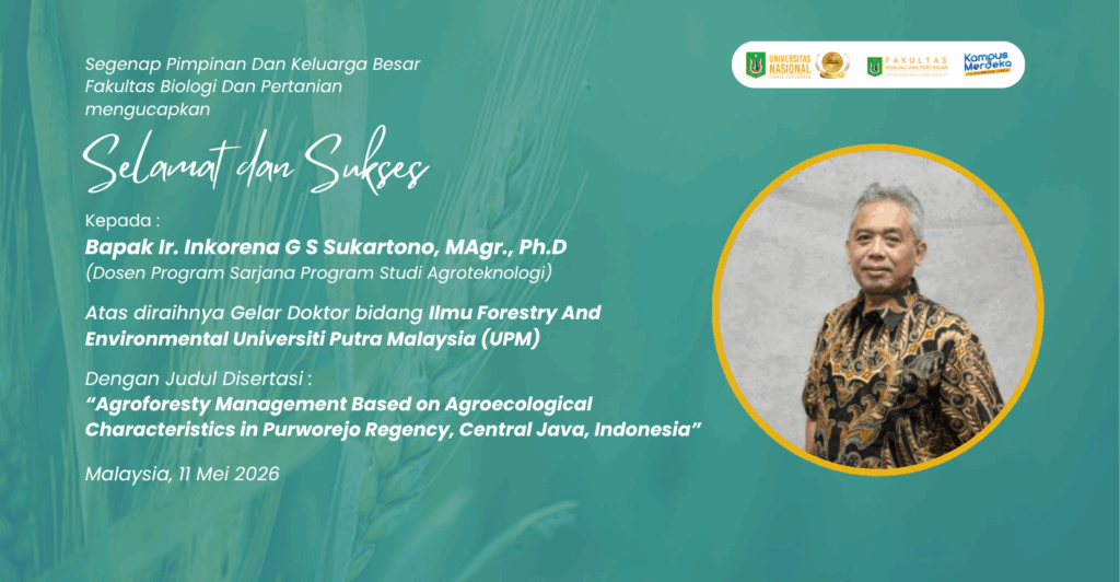 Selamat dan Sukses Kepada Bapak Ir. Inkorena G S Sukartono, MAgr., Ph.D atas Gelar Doktor Bidang Ilmu Forestry And Environmental Universiti Putra Malaysia (UPM)